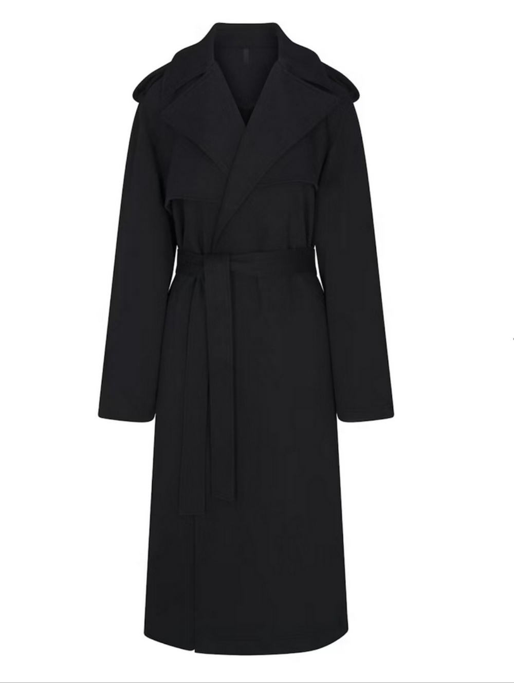 SKIMS Boyfriend Fleece Trench Coat Onyx Women X-Small NEW - Picture 4 of 4